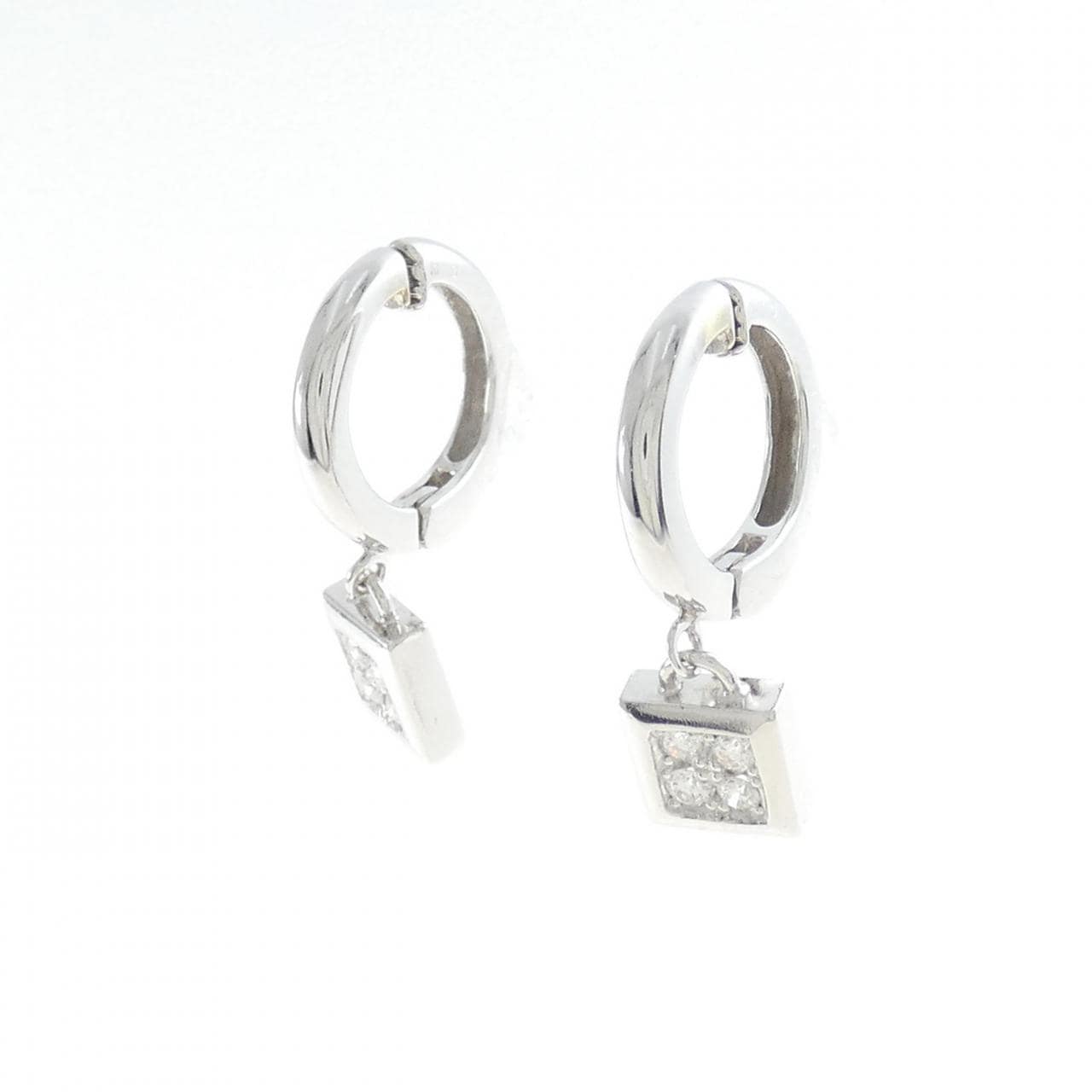 K14WG钻石耳夹0.14CT