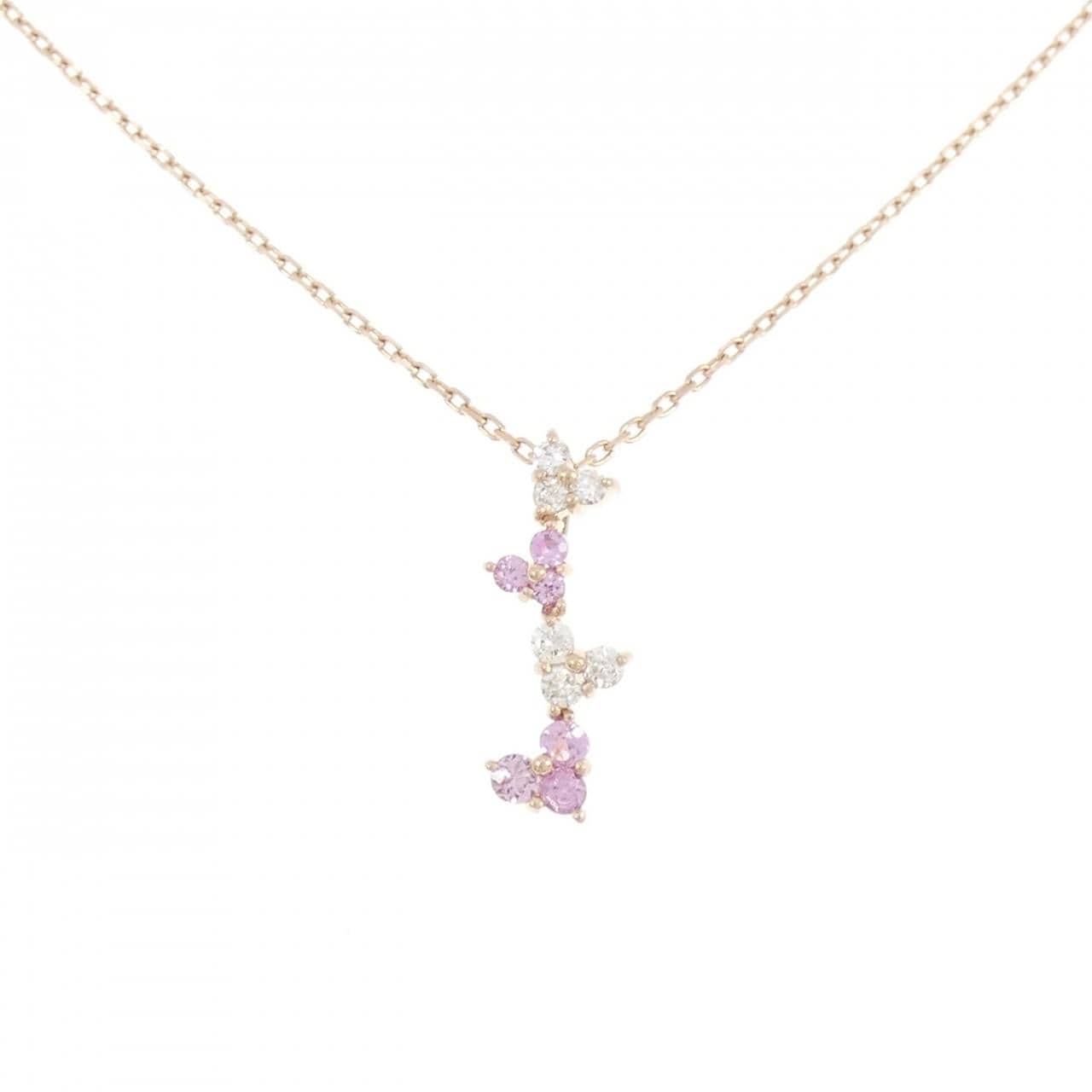 K18PG ハート サファイヤ ネックレス