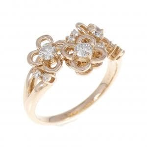 K18PG flower Diamond ring 0.32CT