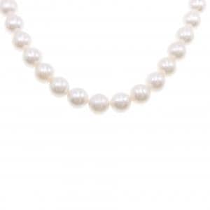 Silver clasp/K14WG Akoya pearl necklace and earrings set 8-8.5mm
