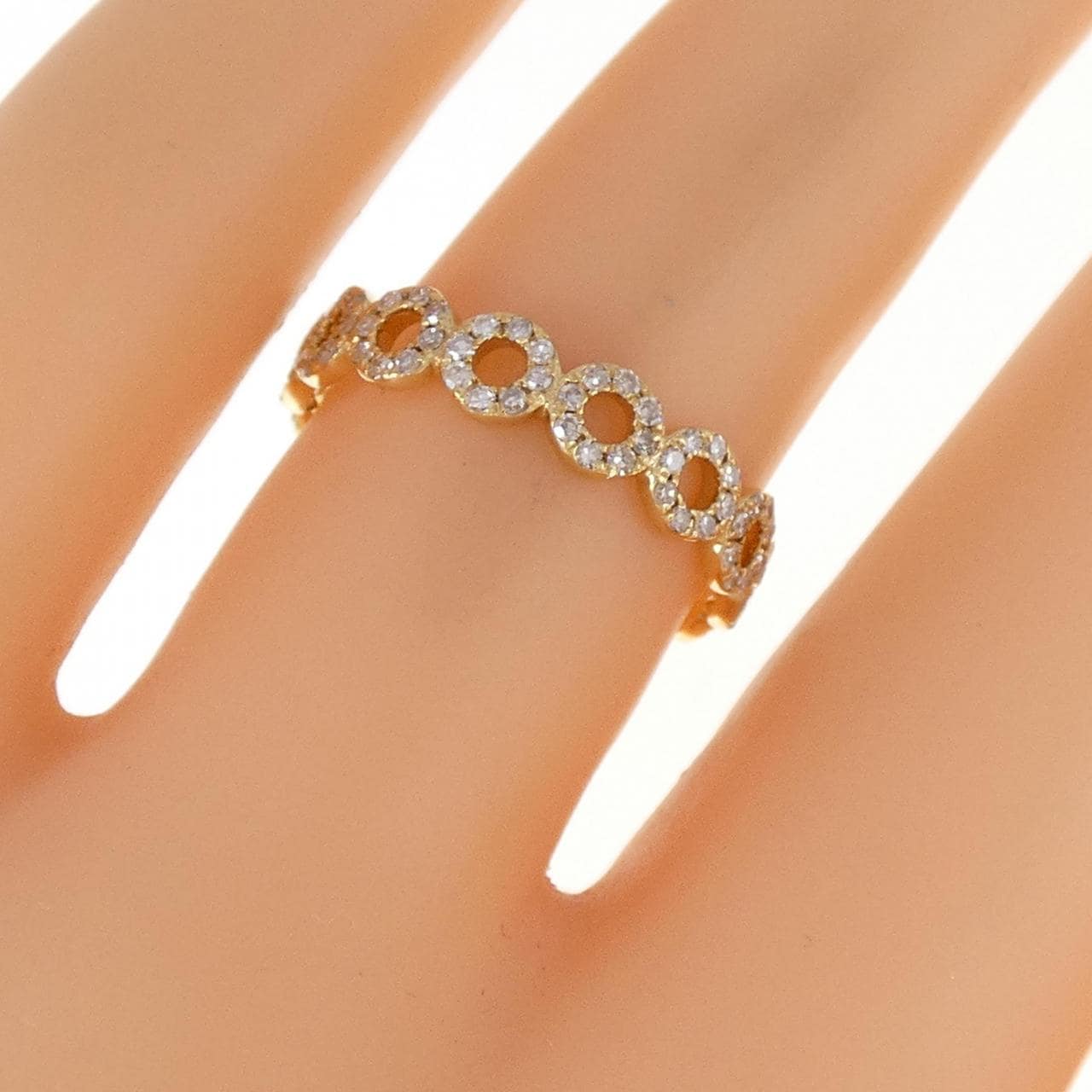 【新品】K18YG フルエタニティ ダイヤモンド リング 0.48CT