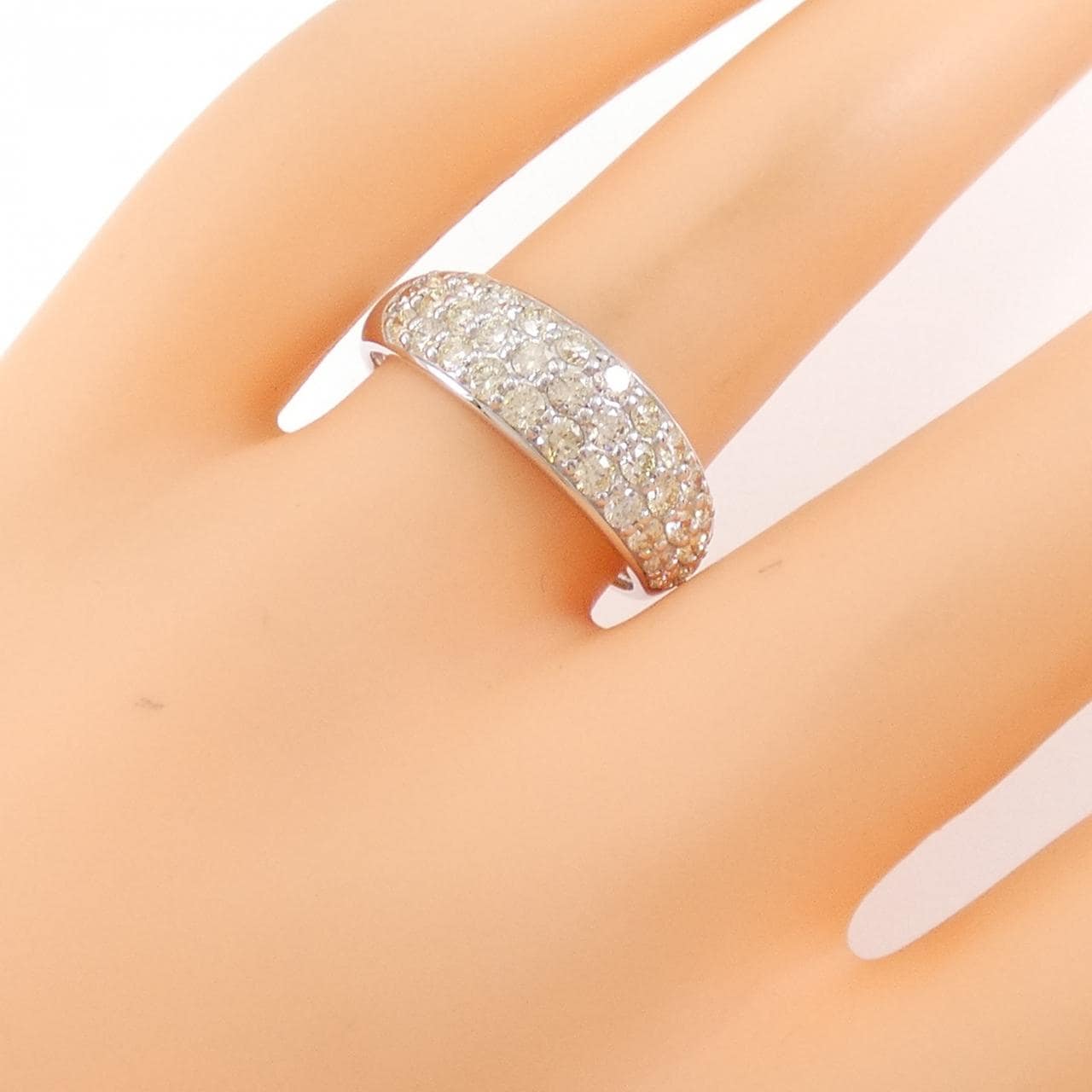 K18WG パヴェ ダイヤモンド リング 1.00CT