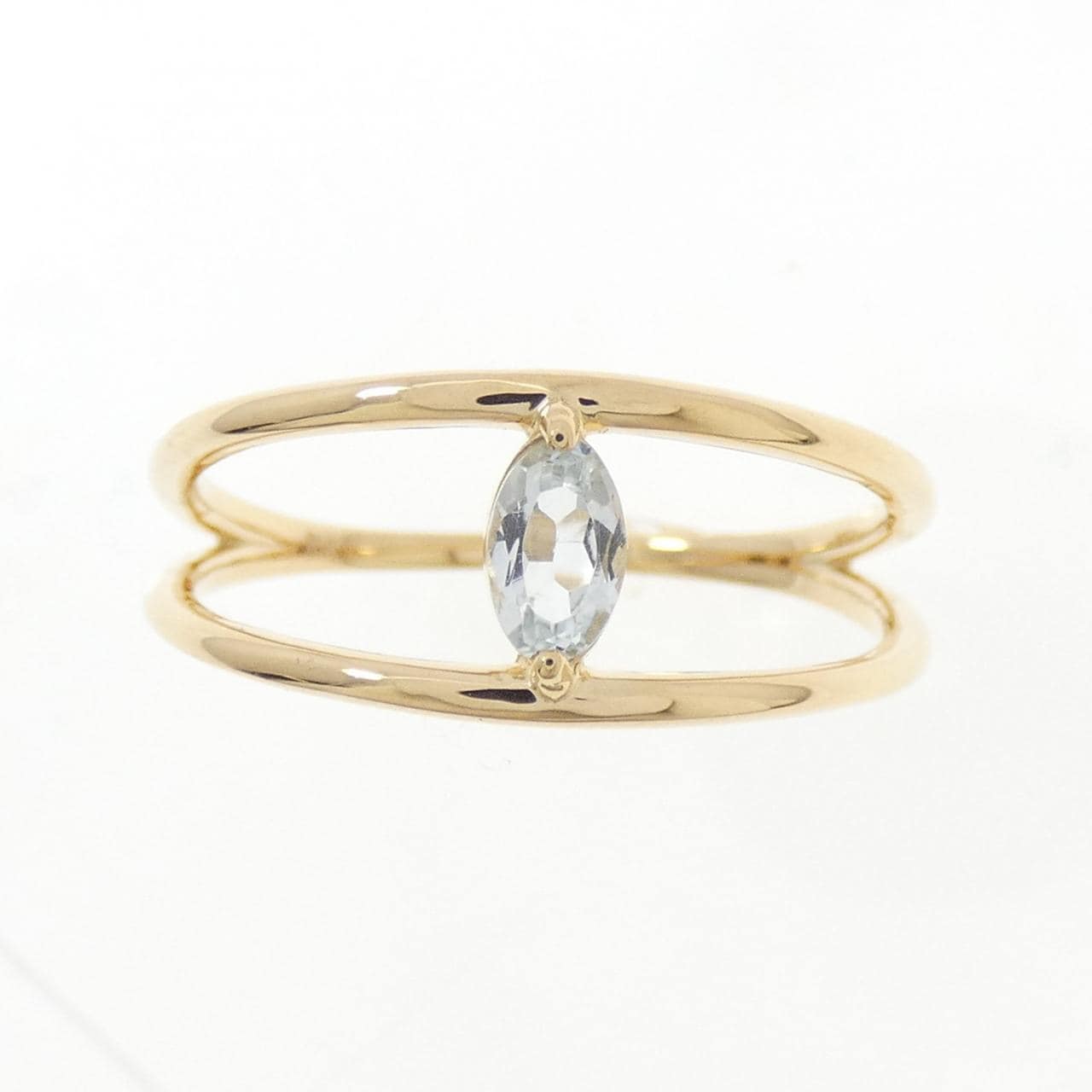 【新品】K18YG アクアマリン リング