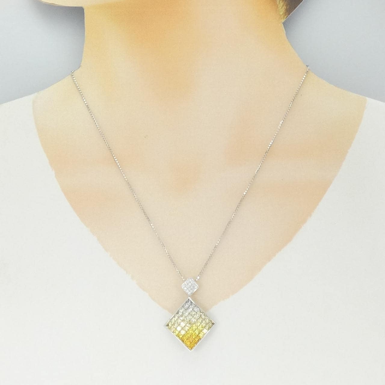 K18WG サファイヤ ネックレス 5.09CT