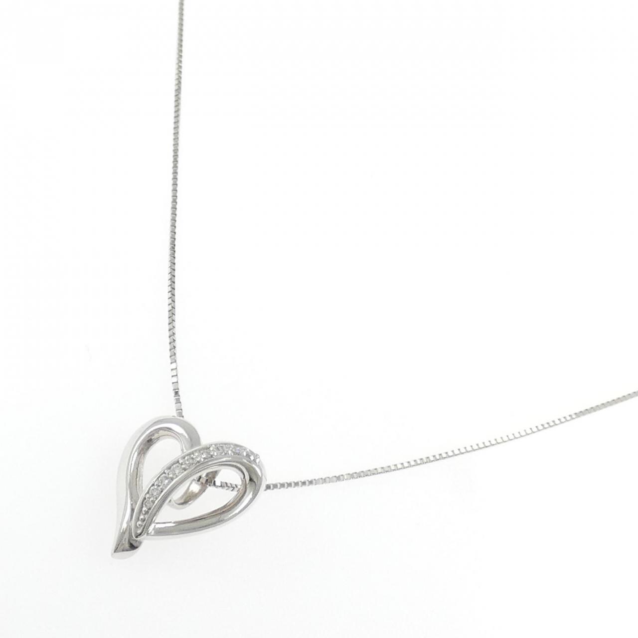 PT999/PT850 ハート ダイヤモンド ネックレス 0.06CT
