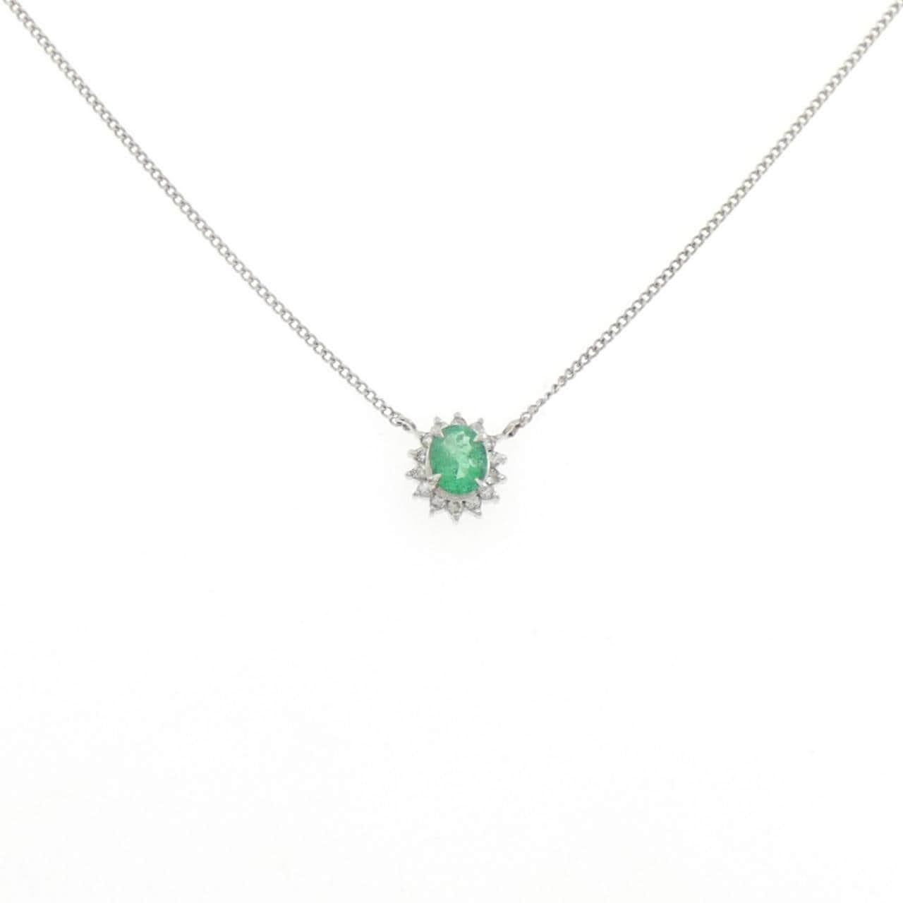 PT900/PT850 エメラルド ネックレス 0.33CT