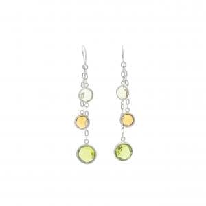 K18WG カラーストーン ピアス