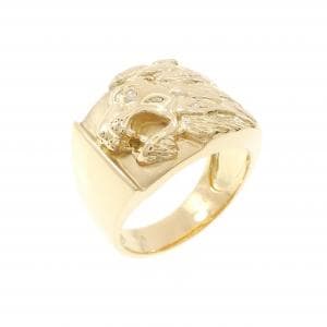 K18YG ライオン ダイヤモンド リング 0.05CT