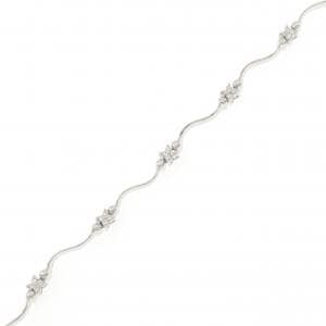 K18WG フラワー ダイヤモンド ブレスレット 0.24CT