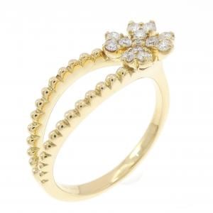 K18YG フラワー ダイヤモンド リング 0.16CT