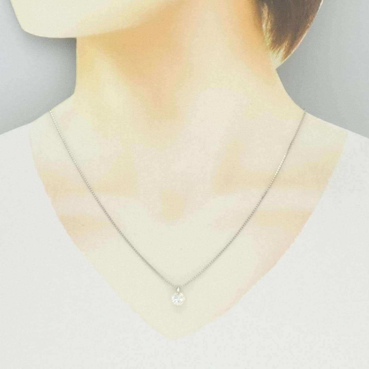 PT900/PT850 ソリティア ダイヤモンド ネックレス 1.022CT