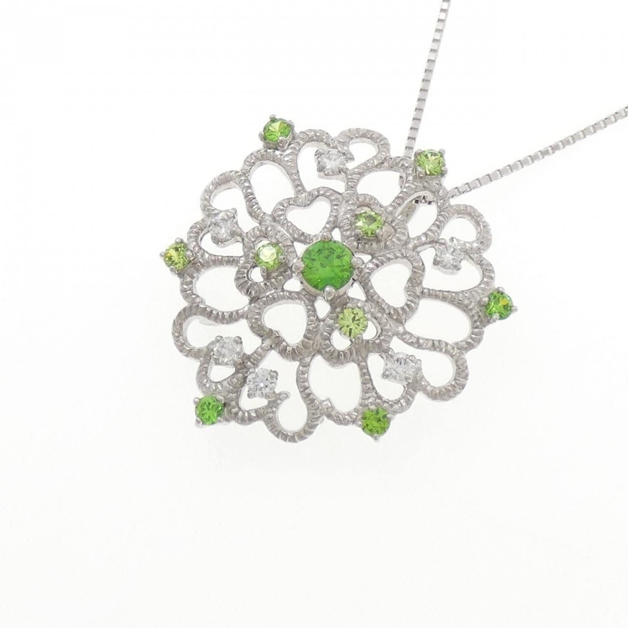 K18WG デマントイドガーネット ネックレス 0.61CT