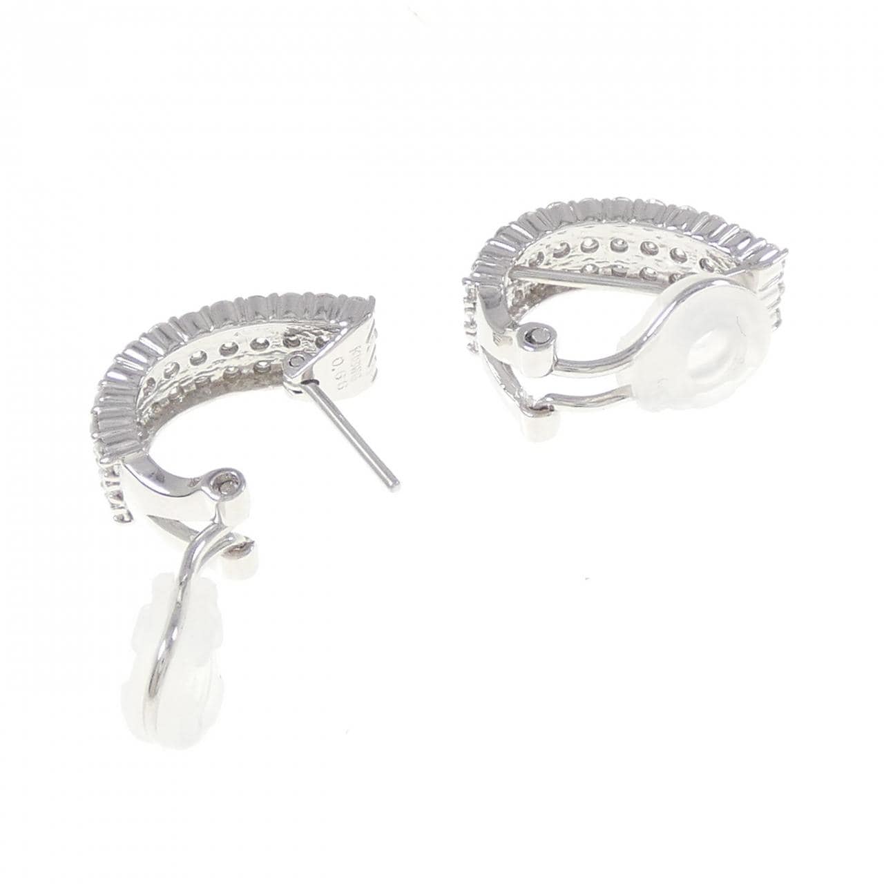 K18WG鑽石耳環/耳夹1.32CT