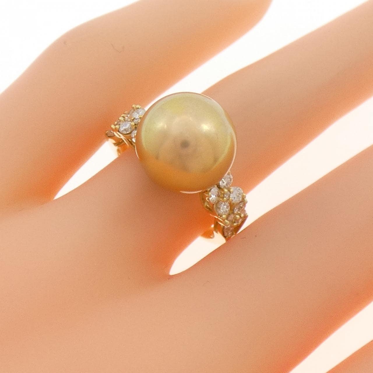 K18YG 白蝶パール リング 11.2mm