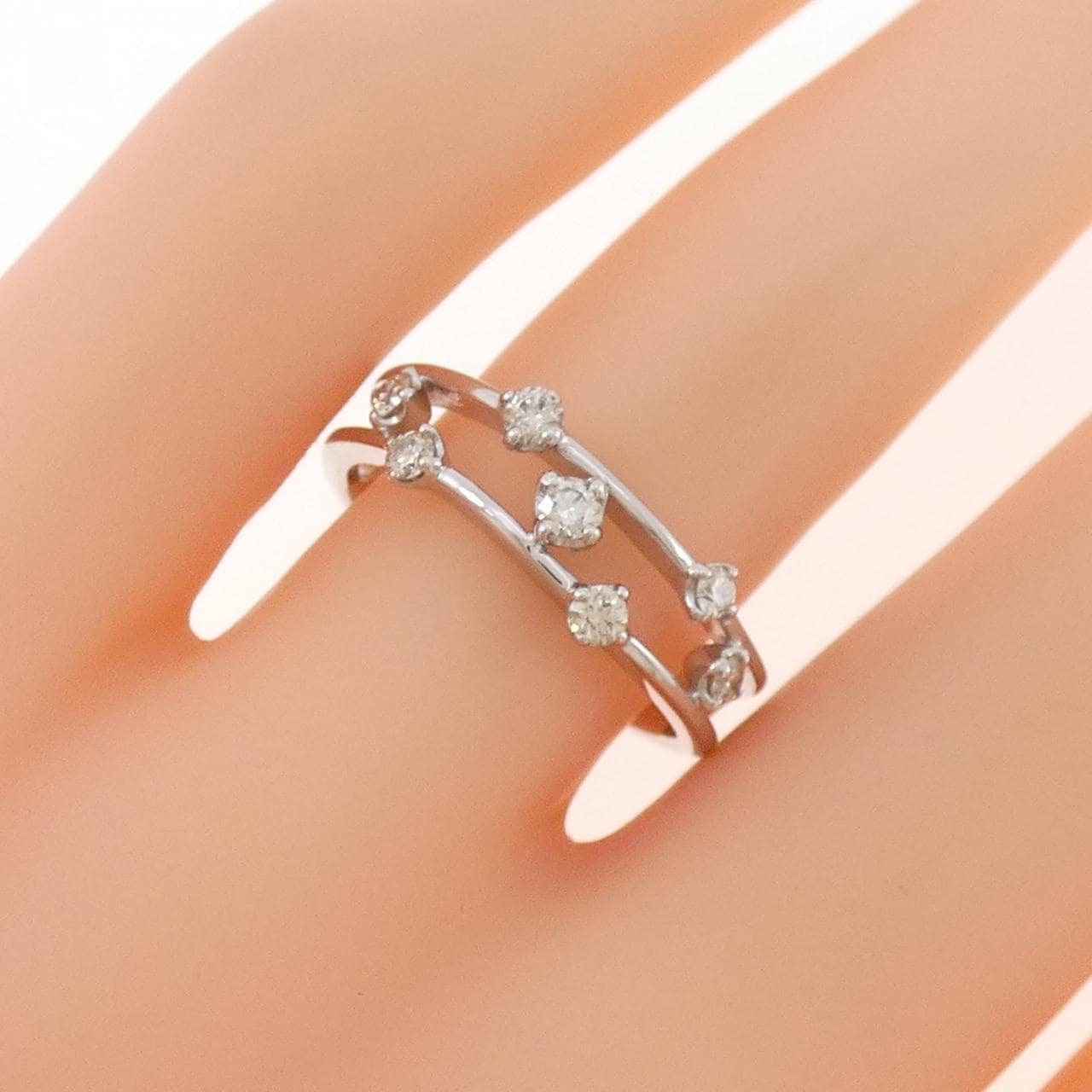 K18WG ダイヤモンド リング 0.25CT