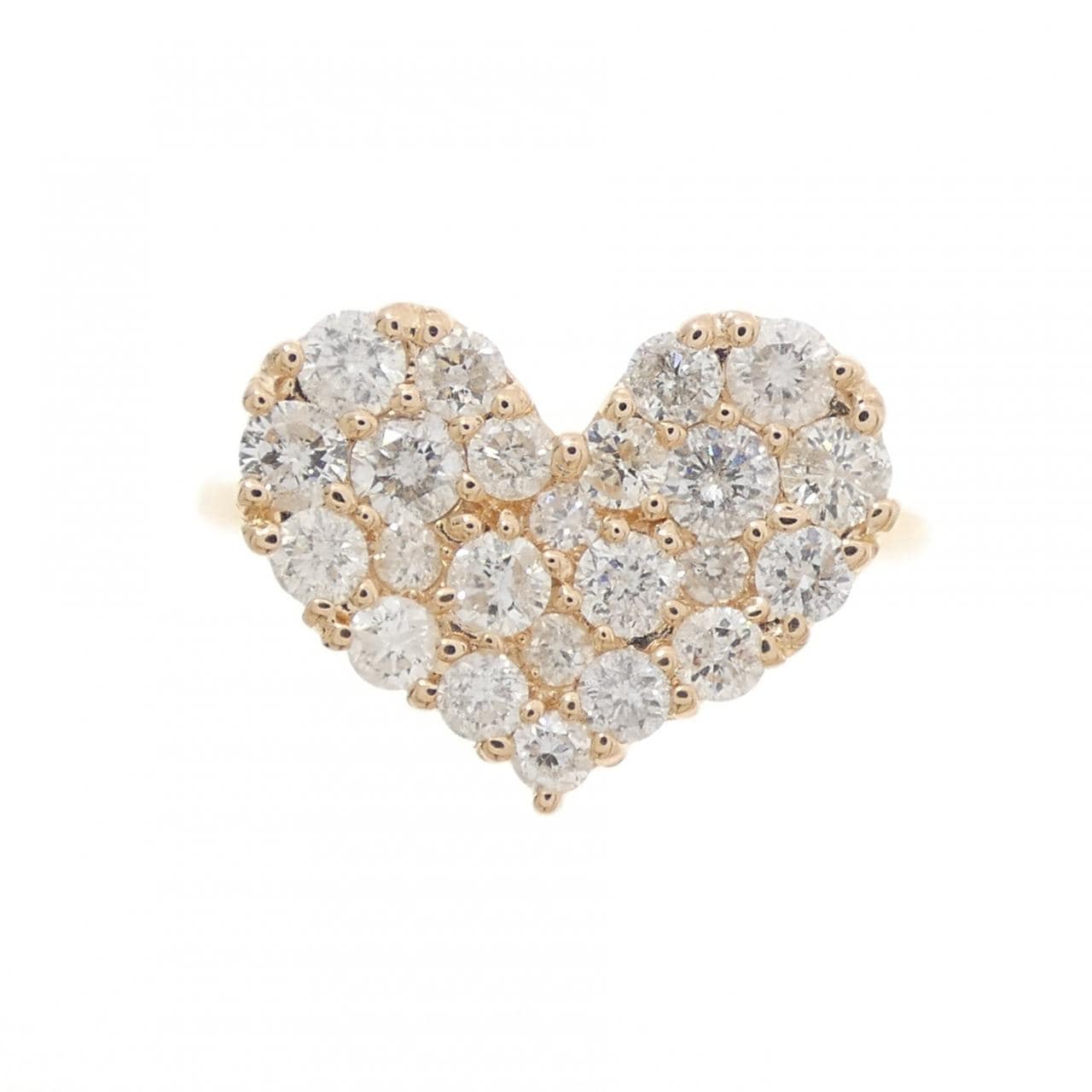 K14PG ハート ダイヤモンド リング 1.00CT