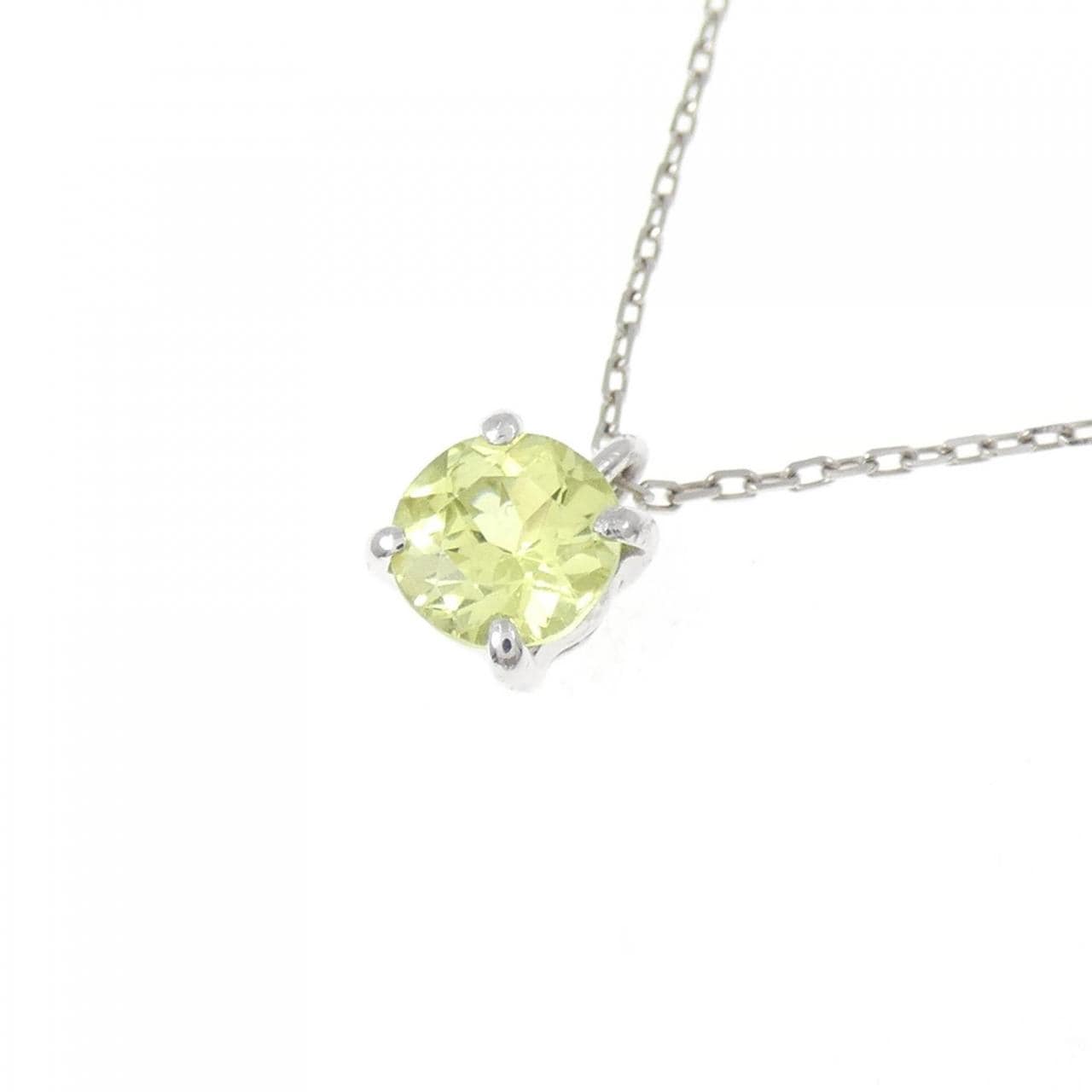 PT900/PT850 ペリドット ネックレス 0.53CT