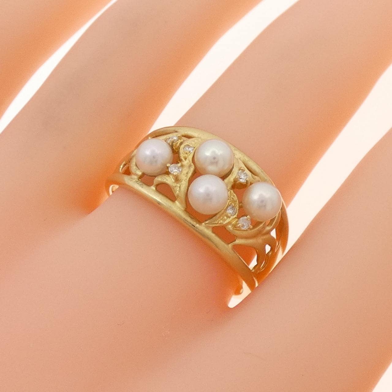 K18YG アコヤパール リング