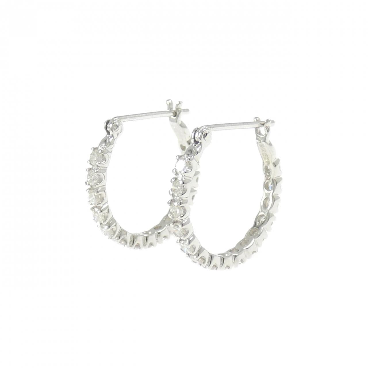 PT900 ダイヤモンド フープ ピアス 1.00CT