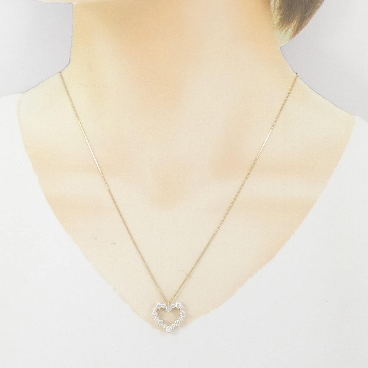 K18YG ハート ダイヤモンド ネックレス 1.00CT