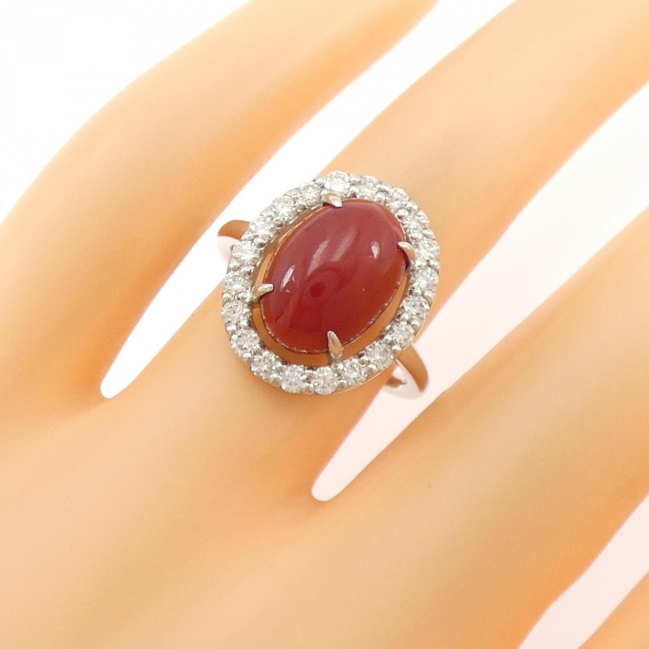 PT900 サンゴ リング 4.29CT