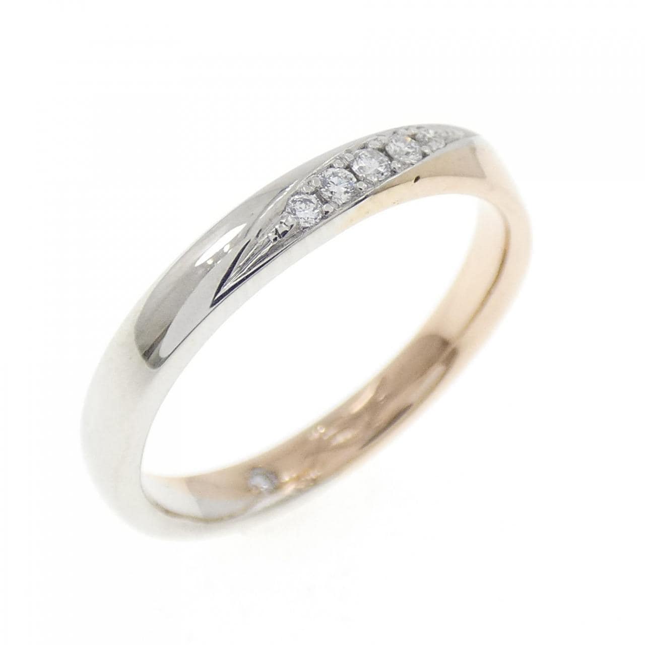 K18PG/PT950 ダイヤモンド リング 0.038CT