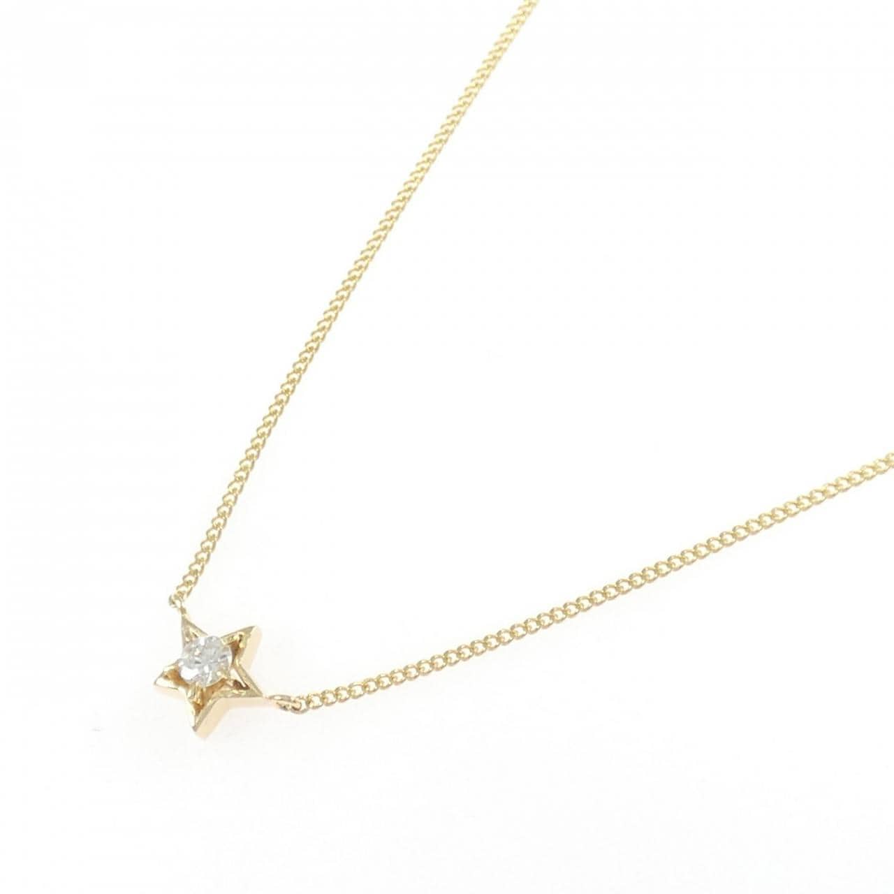 K18YG スター ダイヤモンド ネックレス 0.12CT