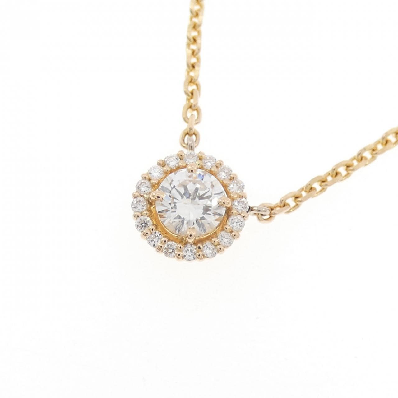 K18PG/K18YG ダイヤモンド ネックレス 0.324CT F VS2 VG