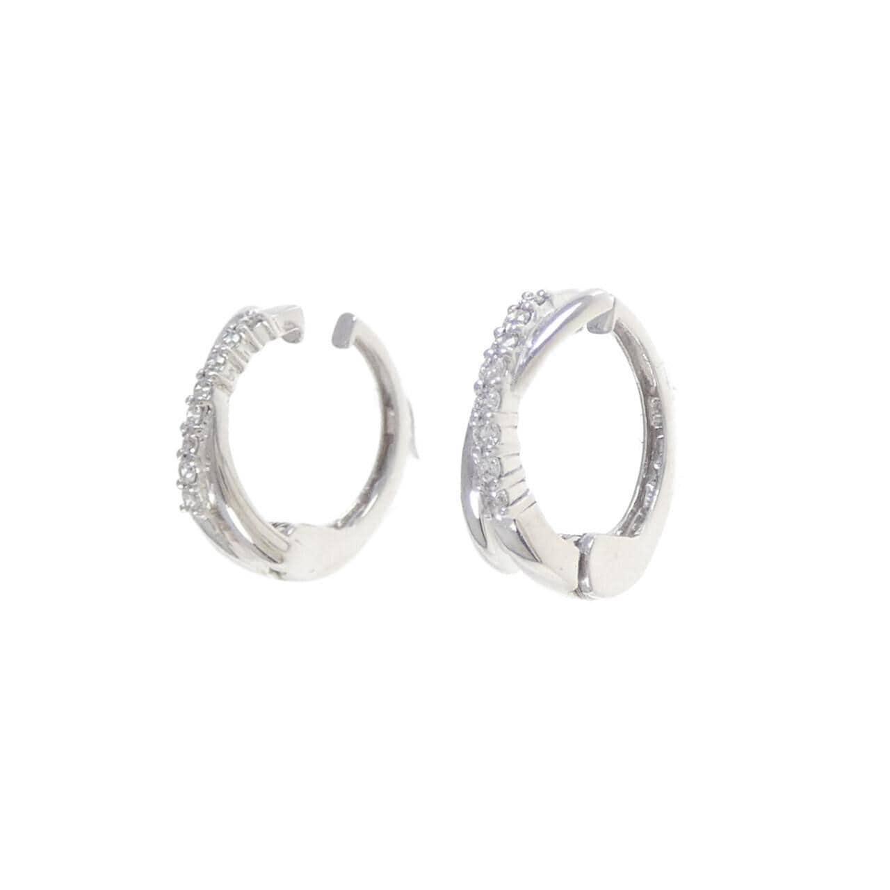 K18WG ダイヤモンド イヤリング 0.08CT