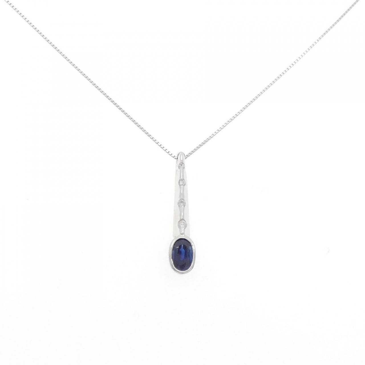 K18WG/750WG サファイヤ ネックレス 0.71CT