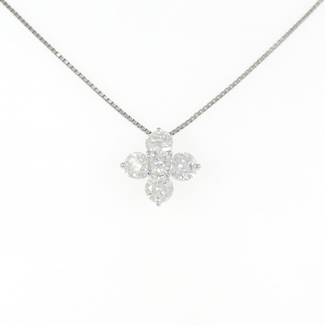 PT900/PT850 フラワー ダイヤモンド ネックレス 2.013CT