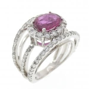 K18WG ルビー リング 1.274CT
