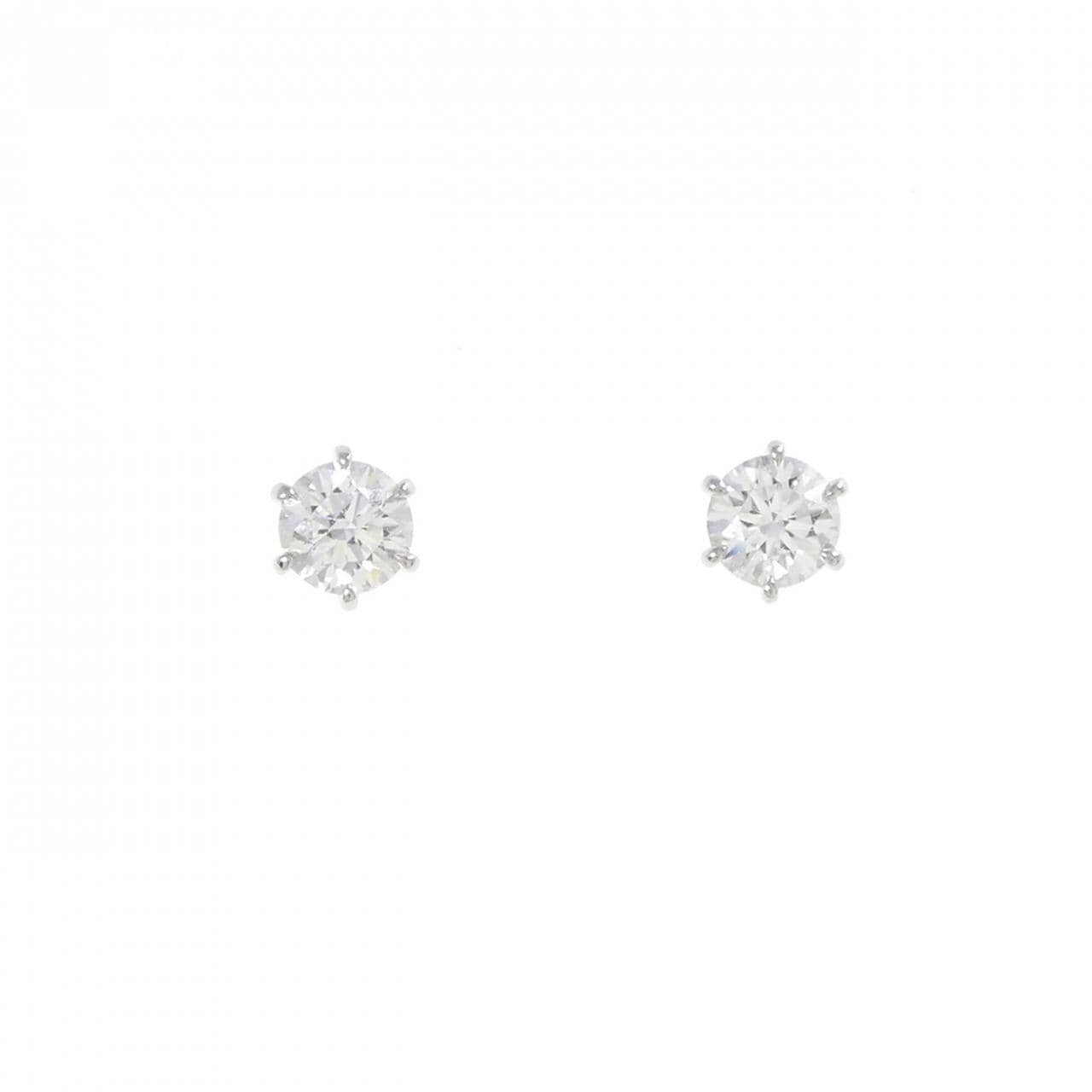 【リメイク】PT900/ST ダイヤモンド ピアス 0.408CT 0.434CT E-F VVS1 EXT