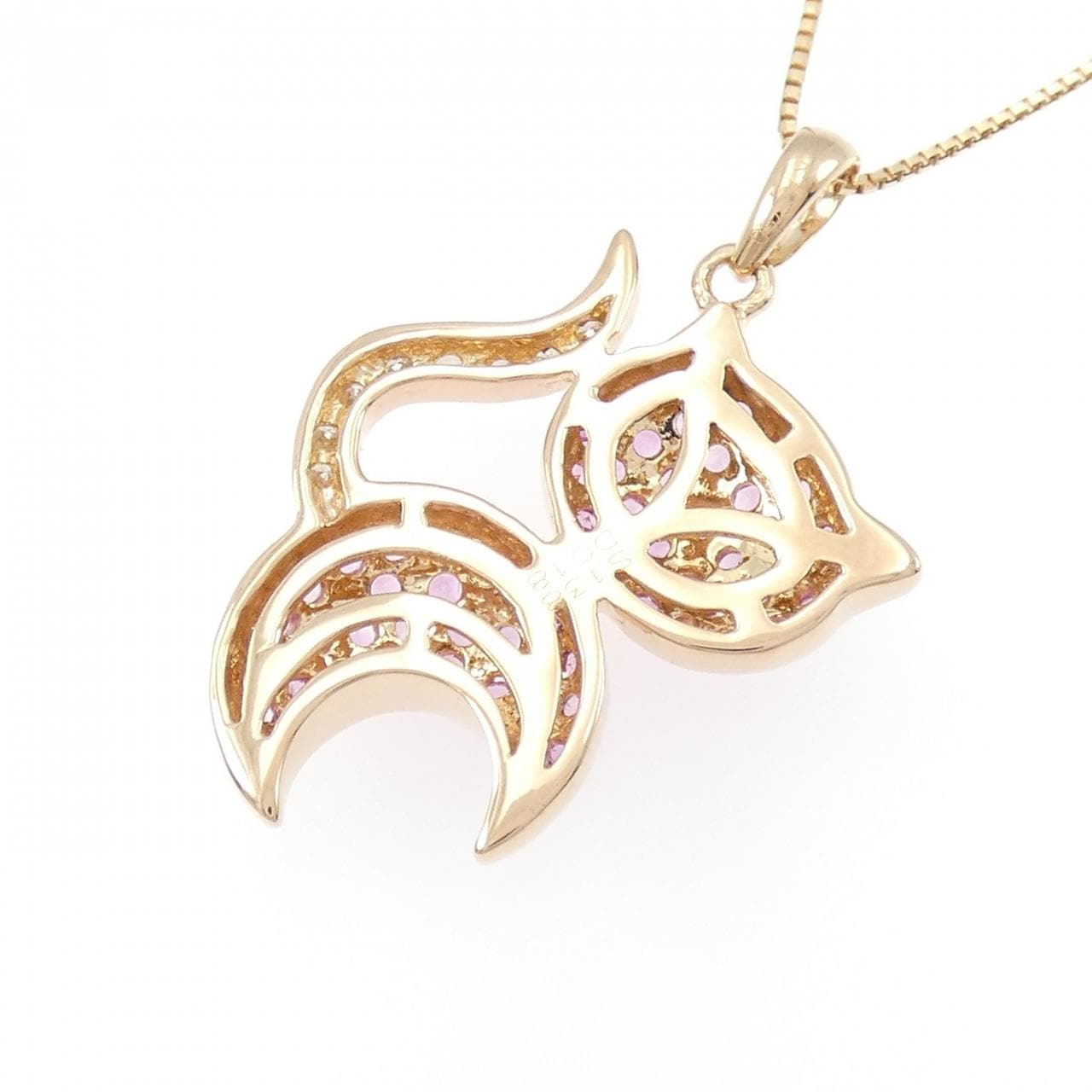 K18PG キャット サファイヤ ネックレス 1.38CT