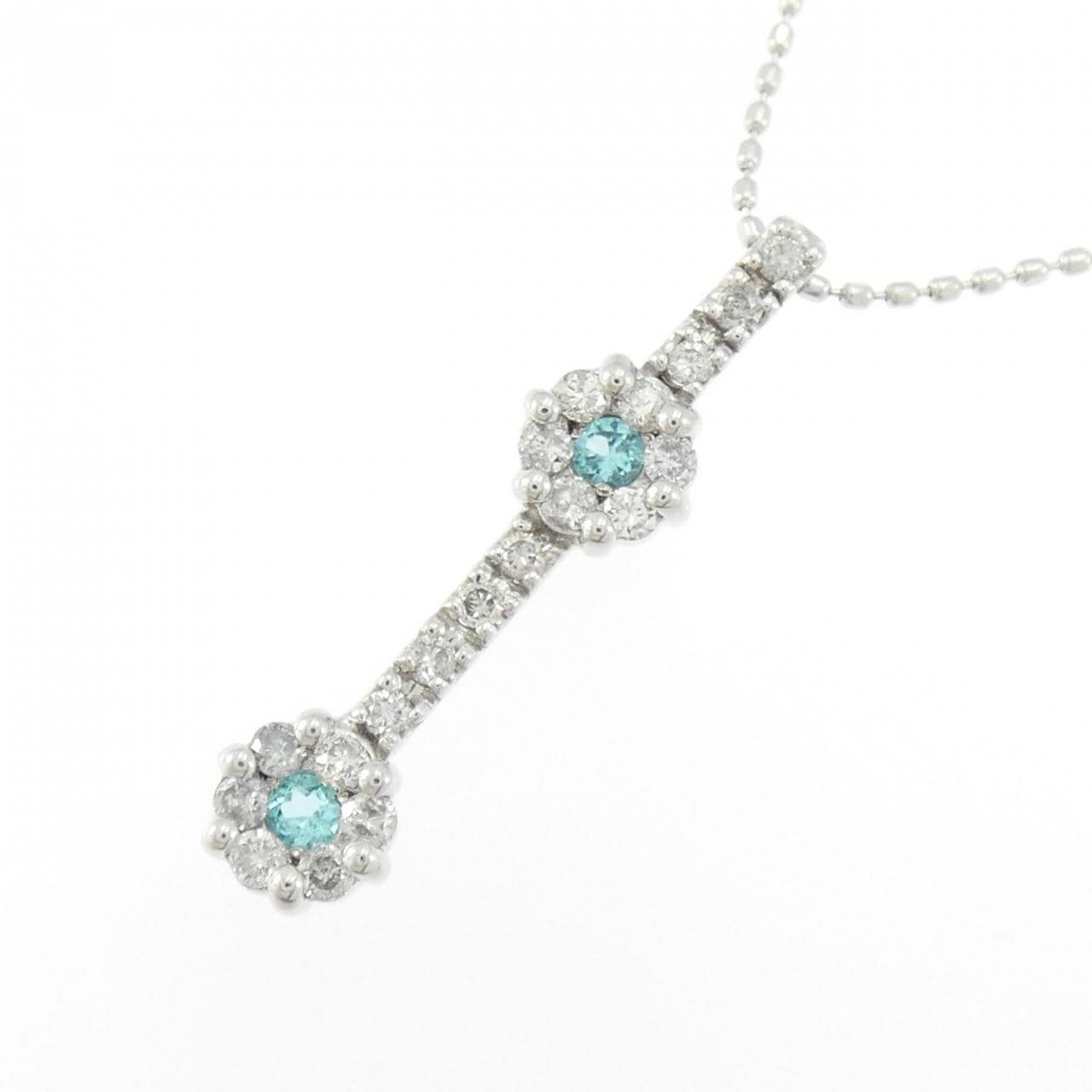 K18WG パライバトルマリン ネックレス 0.06CT