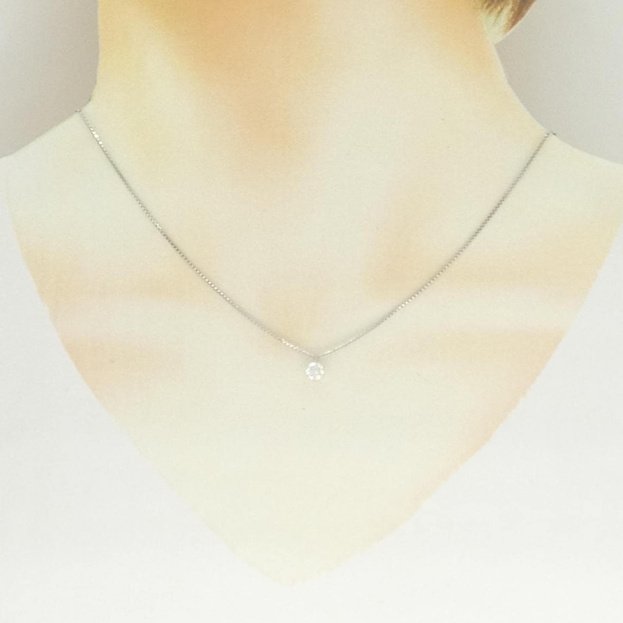 PT900 ソリティア ダイヤモンド ネックレス 0.38CT