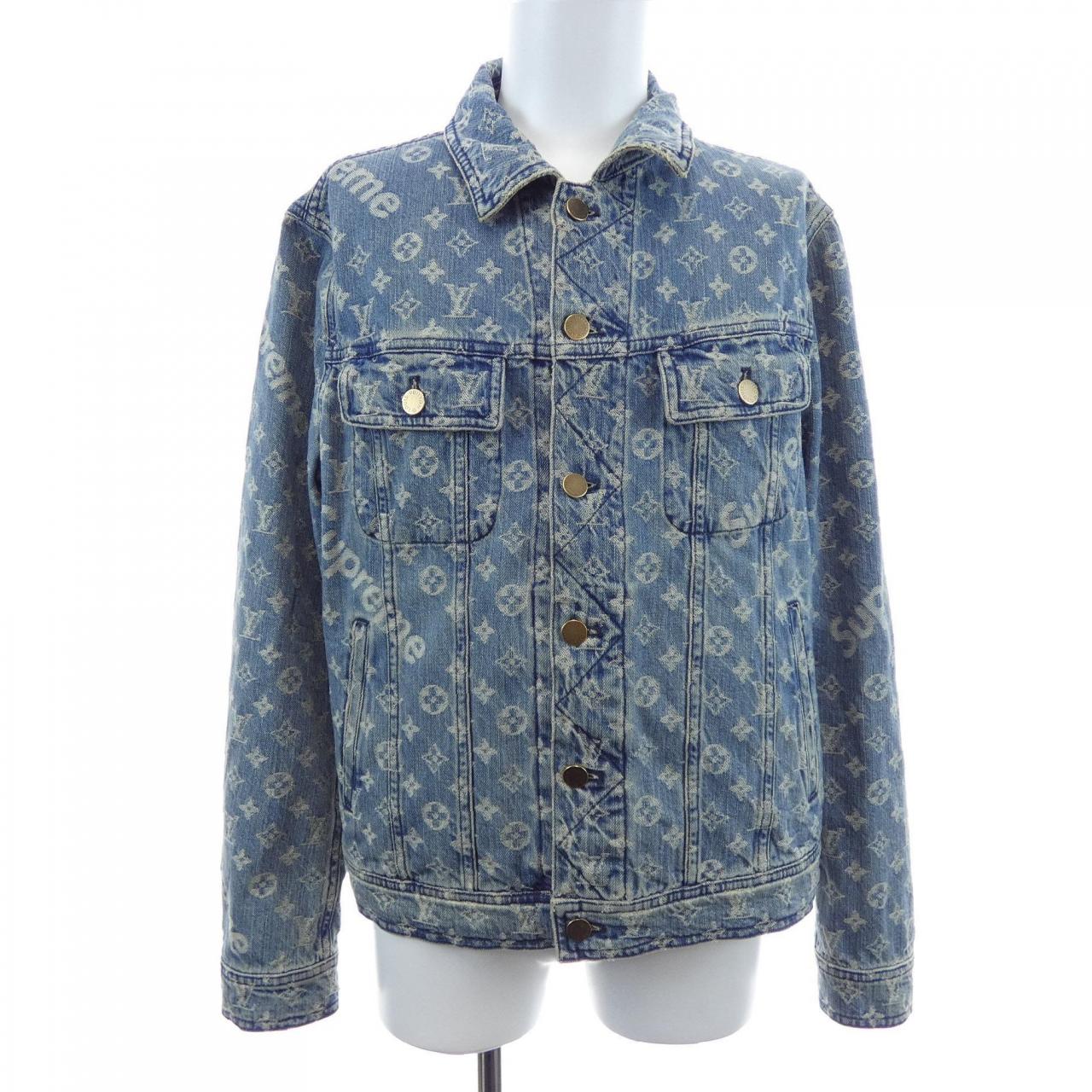 ルイヴィトン LOUIS VUITTON JACQUAD DENIM TRUCKER HDA91WALL SUPREME デニムジャケット