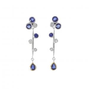 K18WG/K18YG/PT900 サファイヤ ピアス 1.950CT