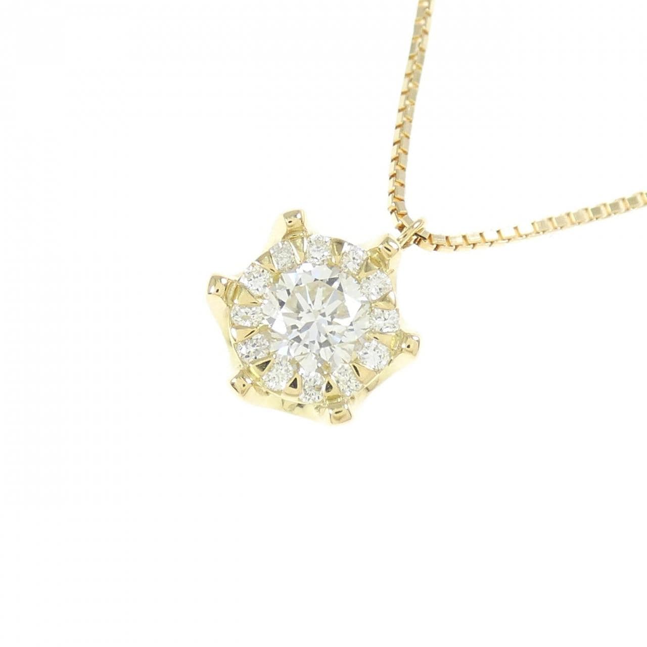 [BRAND NEW] K18YG Diamond Necklace 0.341CT H SI2 Good