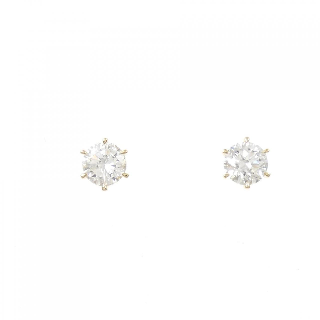 【リメイク】K18YG/ST ダイヤモンド ピアス 0.314CT 0.333CT E-F I1 VG
