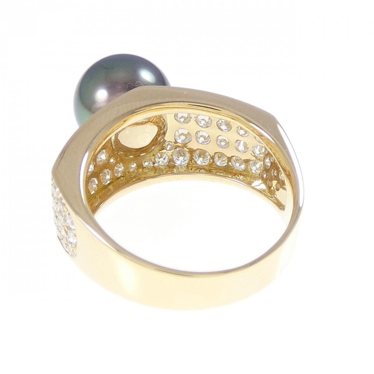 K18YG 黒蝶パール リング 9.7mm