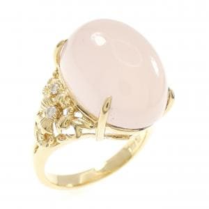 K18YG ローズクオーツ リング 16.0CT