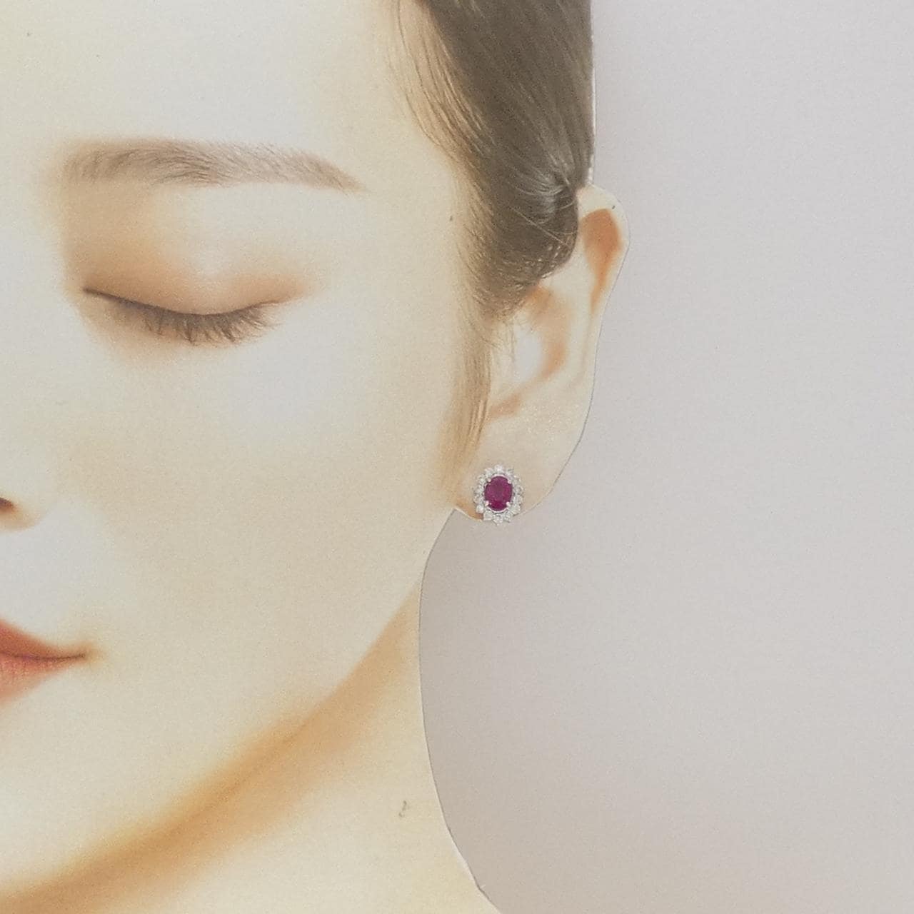 PT900 ルビー ピアス 2.24CT ビルマ産