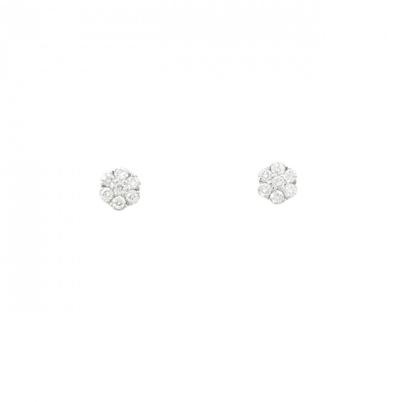 K18WG ダイヤモンド ピアス 0.12CT