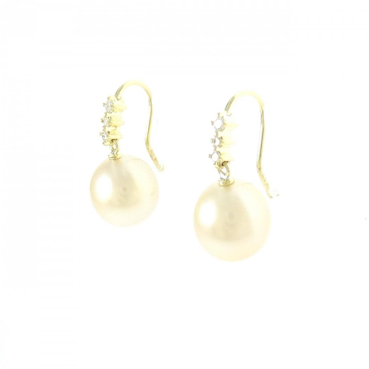 K18YG 白蝶パール ピアス 9.3mm