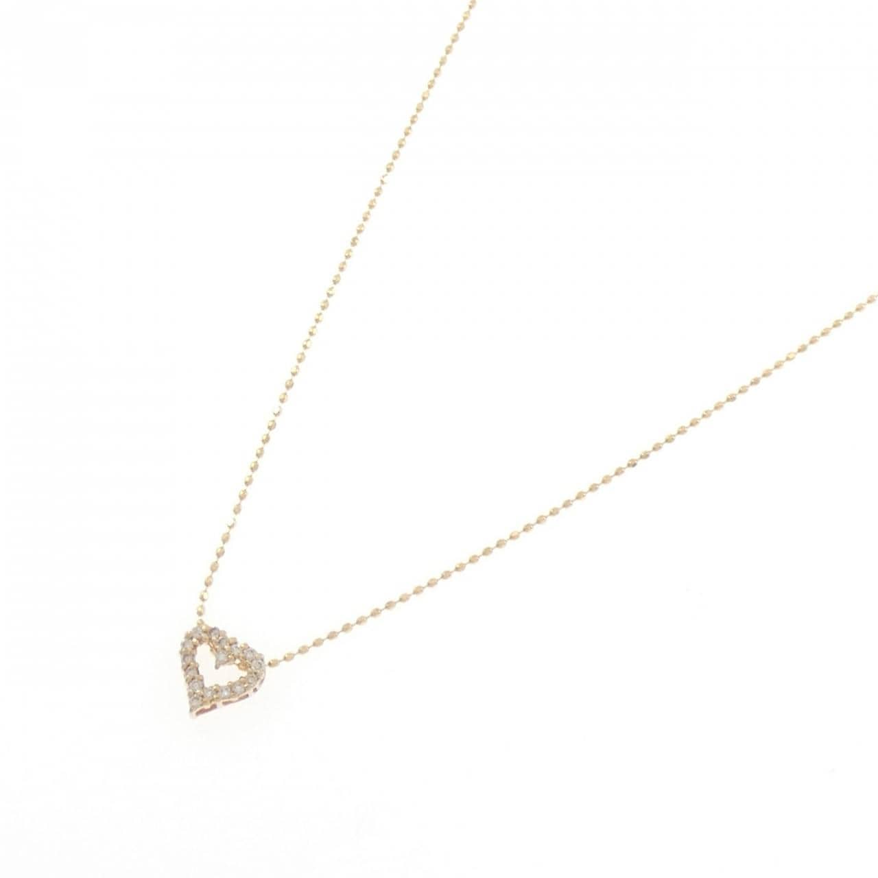K18PG/K18YG ハート ダイヤモンド ネックレス 0.10CT