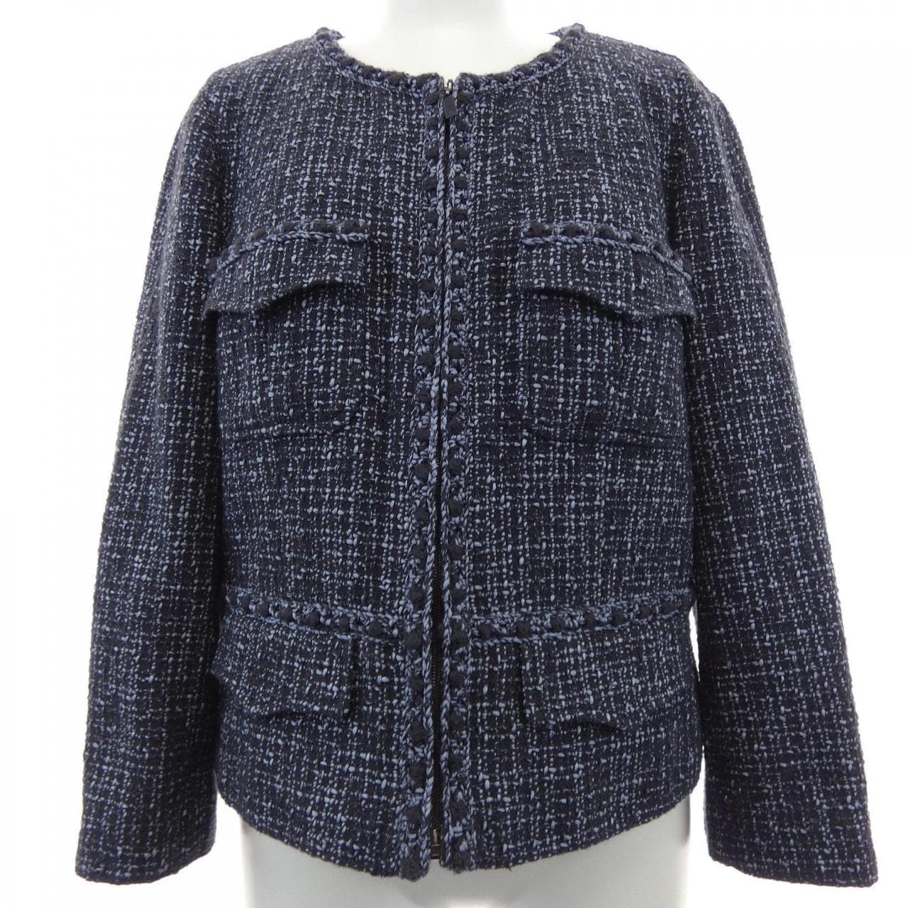 【ヴィンテージ】シャネル CHANEL P21418V12367 03P ノーカラージャケット