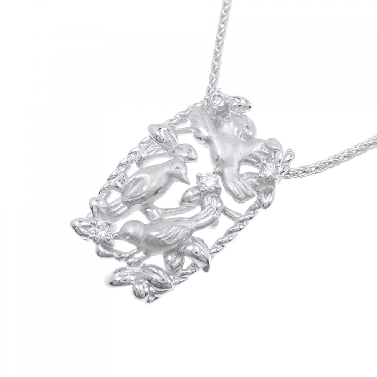 Tasaki bird Diamond necklace 0.07CT