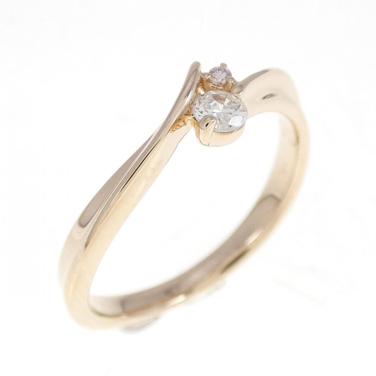 K18PG Pink diamond ring 0.01CT