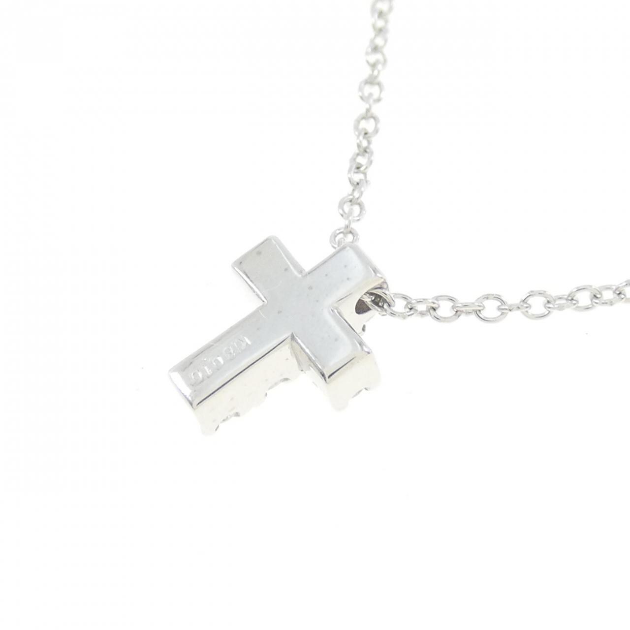 K18WG クロス ダイヤモンド ネックレス 0.10CT